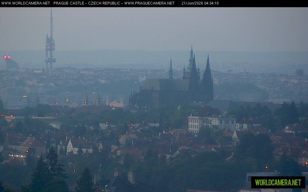 Archived image Webcam View of Prague Castle and St. Vitus Cathedral