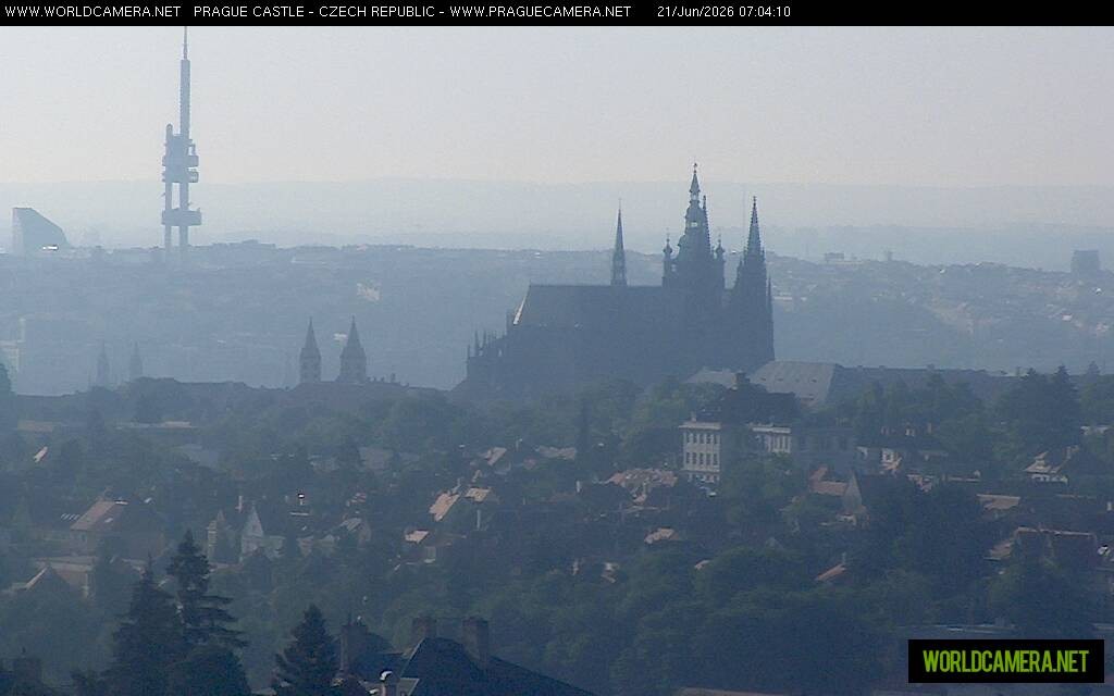 Archived image Webcam View of Prague Castle and St. Vitus Cathedral