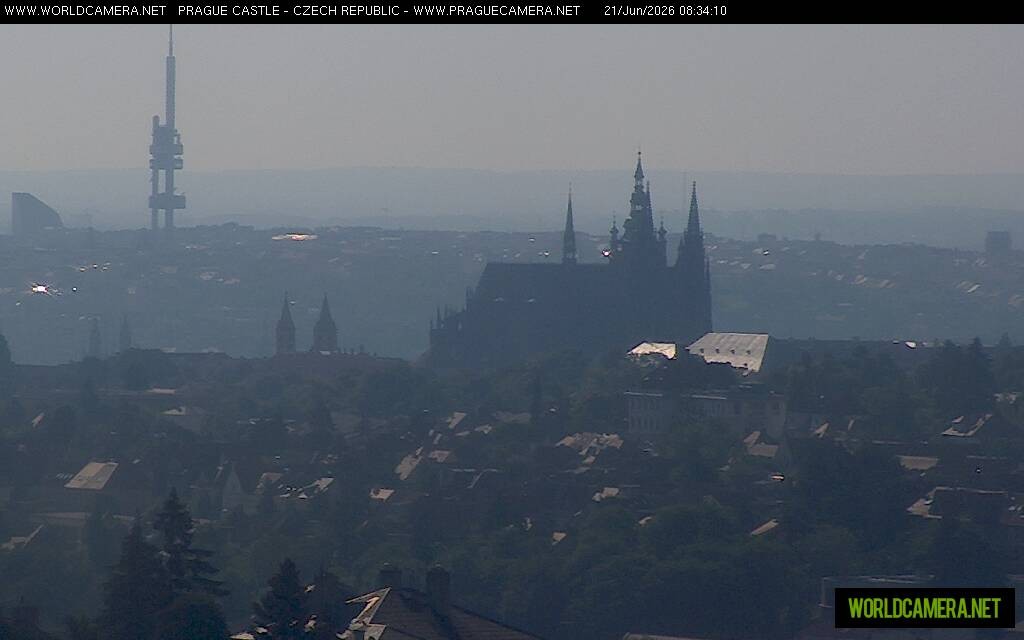 Archived image Webcam View of Prague Castle and St. Vitus Cathedral