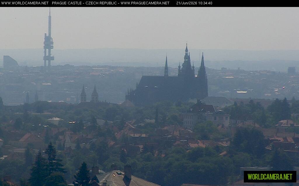 Archived image Webcam View of Prague Castle and St. Vitus Cathedral