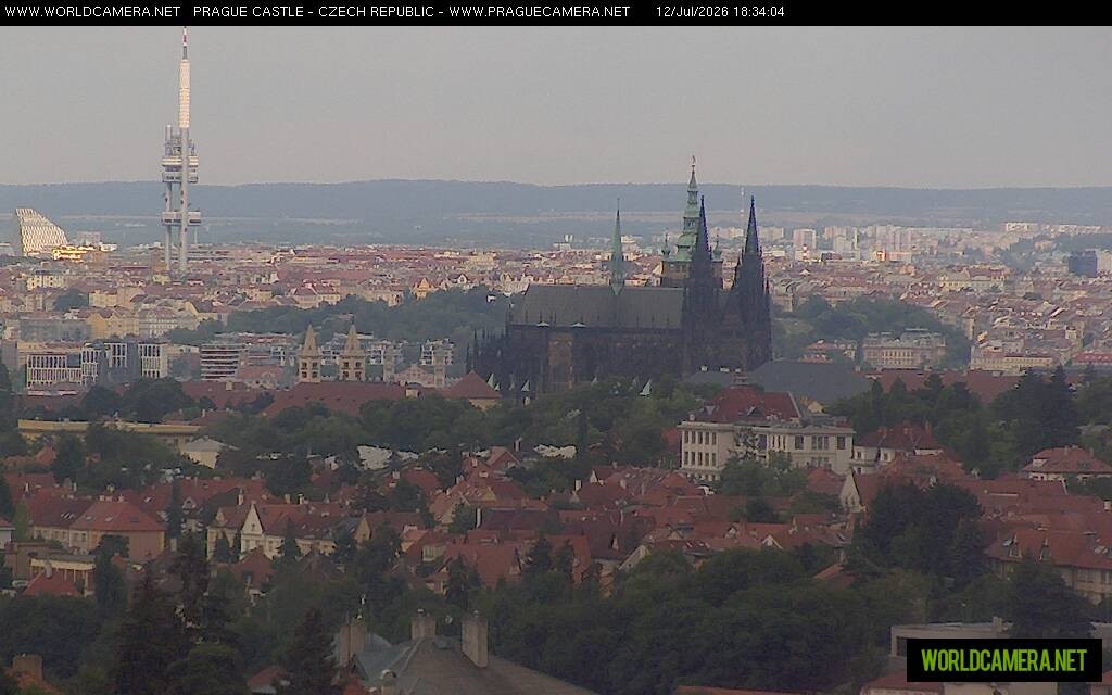 Archived image Webcam View of Prague Castle and St. Vitus Cathedral