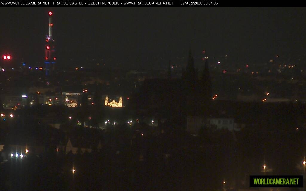 Archived image Webcam View of Prague Castle and St. Vitus Cathedral