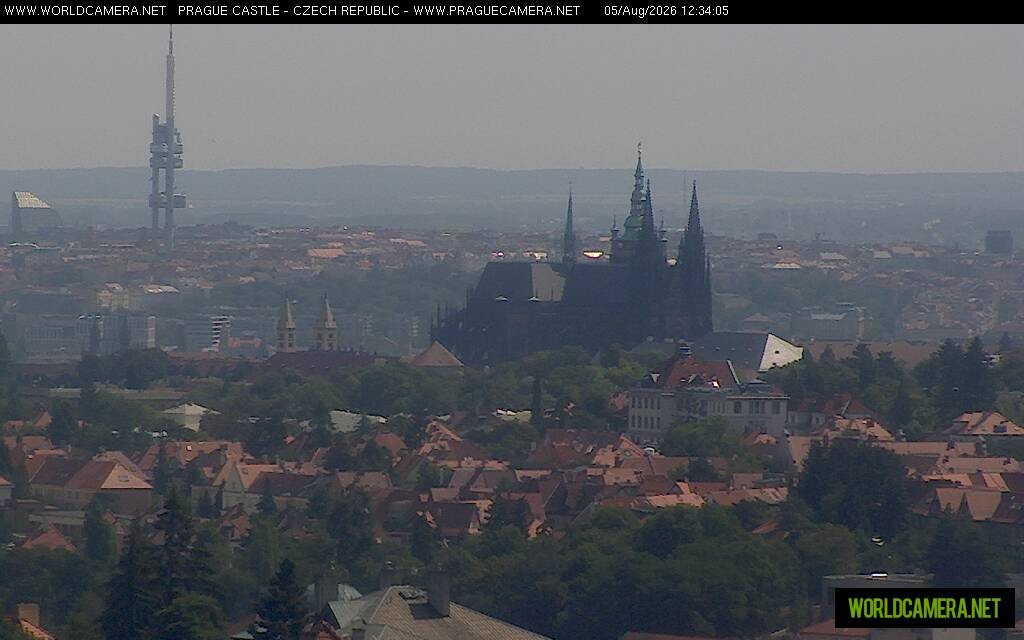 Archived image Webcam View of Prague Castle and St. Vitus Cathedral