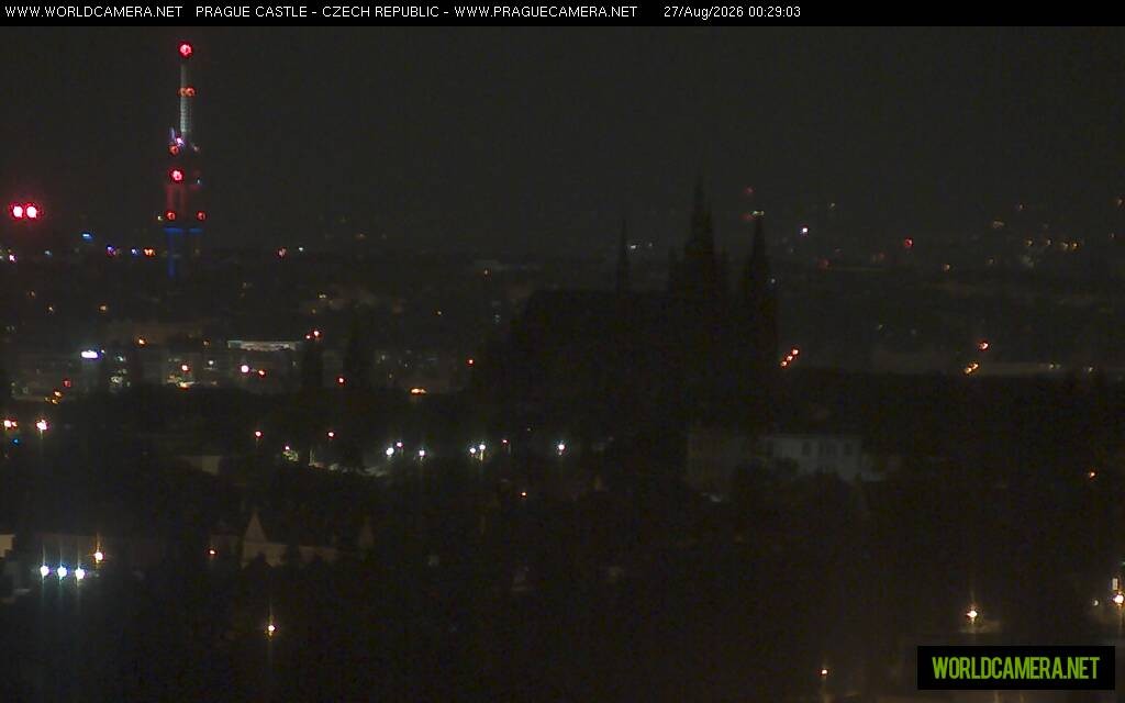 Archived image Webcam View of Prague Castle and St. Vitus Cathedral