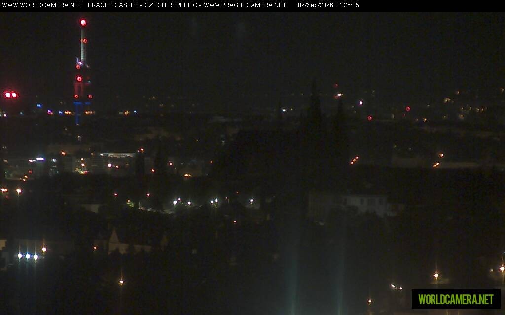 Archived image Webcam View of Prague Castle and St. Vitus Cathedral