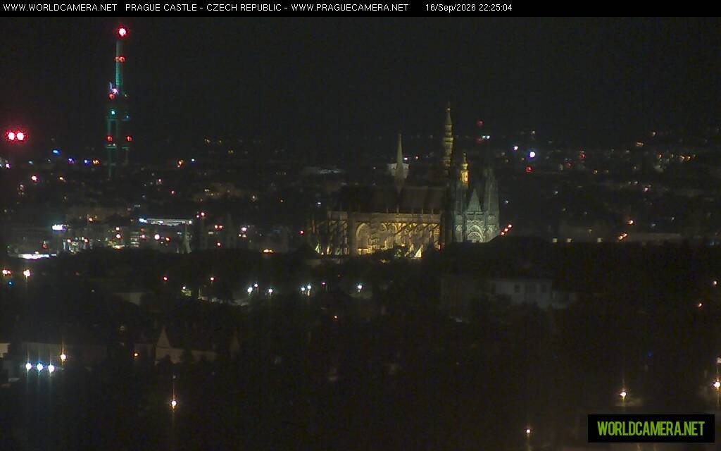 Archived image Webcam View of Prague Castle and St. Vitus Cathedral