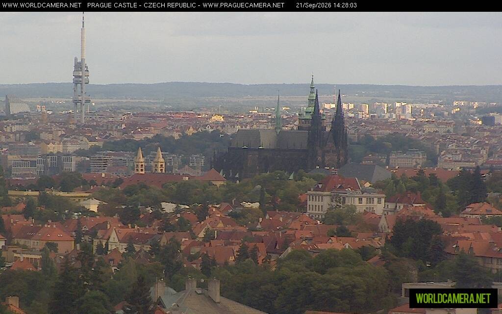 Archived image Webcam View of Prague Castle and St. Vitus Cathedral