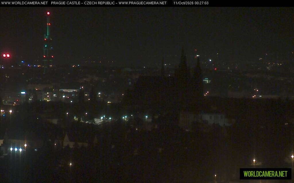 Archived image Webcam View of Prague Castle and St. Vitus Cathedral