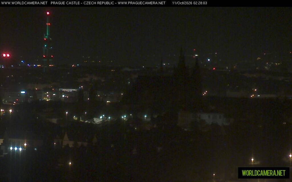 Archived image Webcam View of Prague Castle and St. Vitus Cathedral