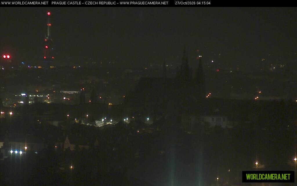 Archived image Webcam View of Prague Castle and St. Vitus Cathedral