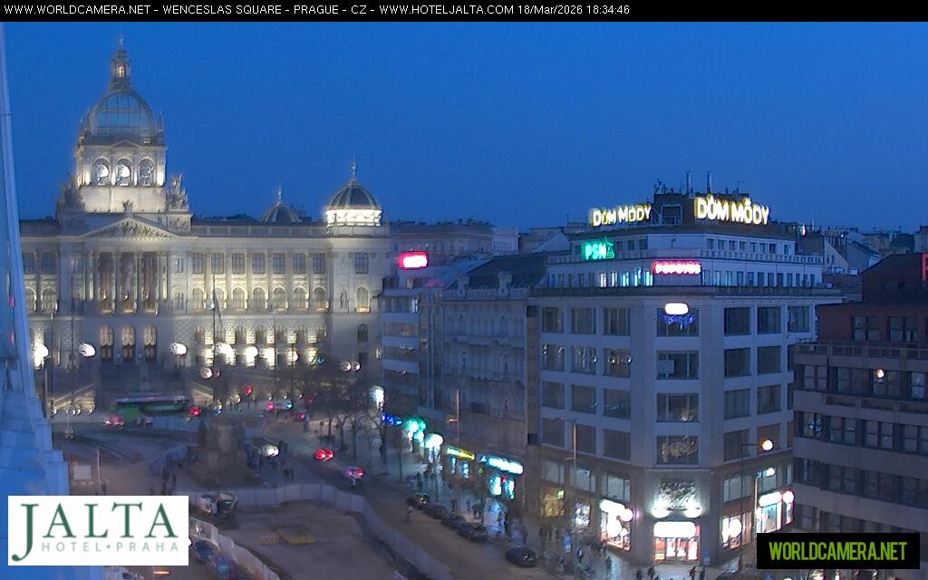 Archived image Webcam Wenceslas Square in Prague
