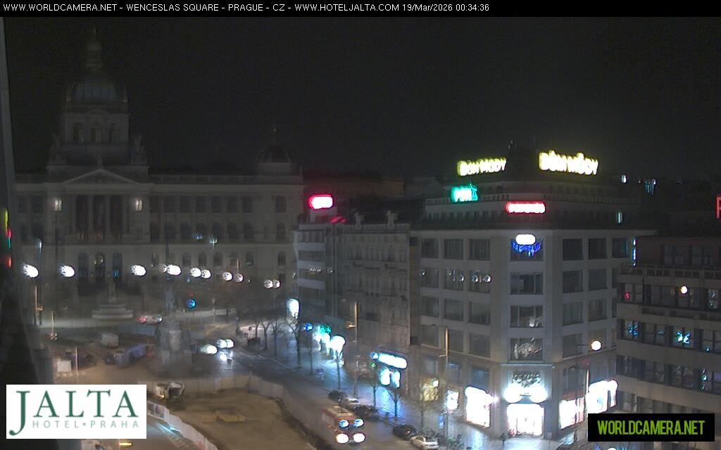 Archiv Foto Webcam Der Wenzelsplatz in der Neustadt Prags