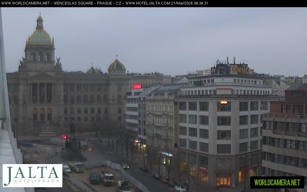 Archiv Foto Webcam Der Wenzelsplatz in der Neustadt Prags