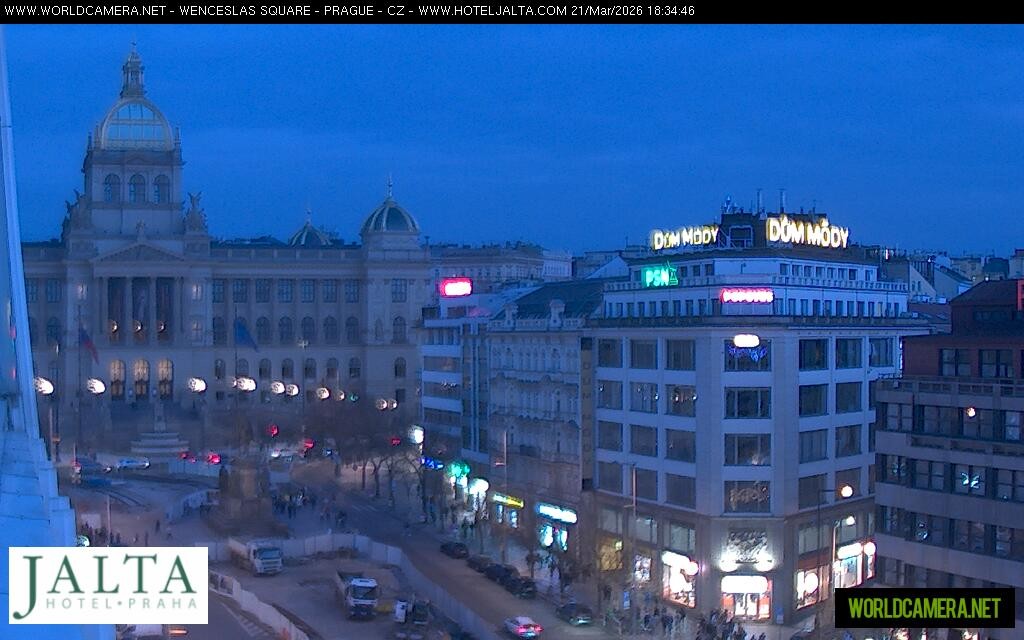 Archiv Foto Webcam Der Wenzelsplatz in der Neustadt Prags