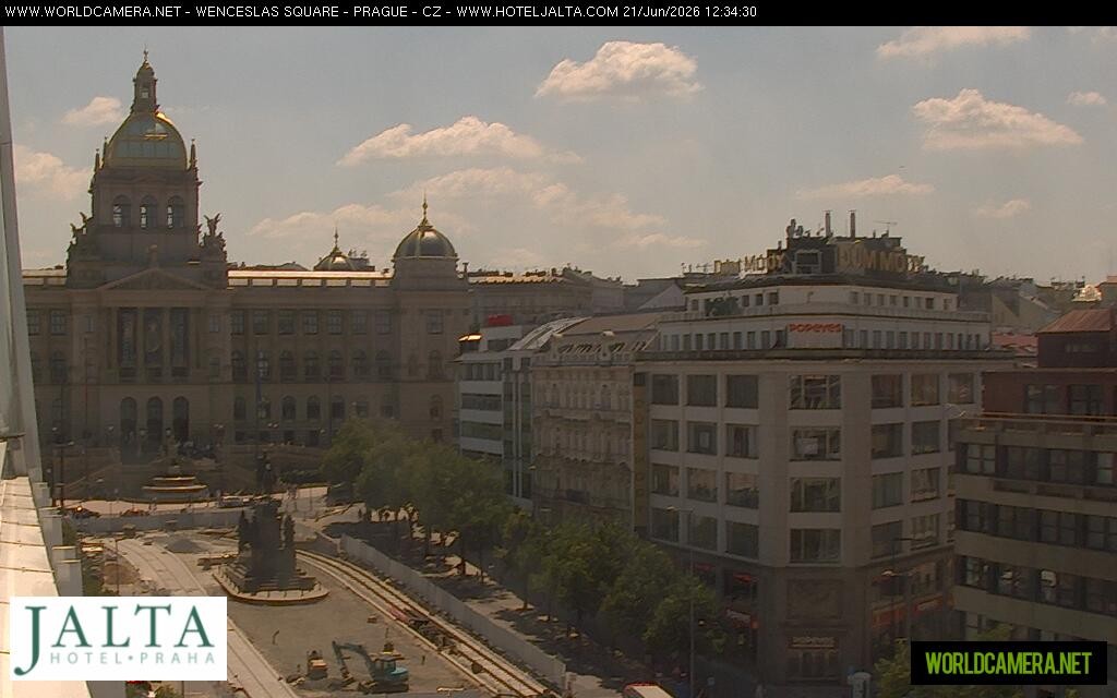 Archiv Foto Webcam Der Wenzelsplatz in der Neustadt Prags
