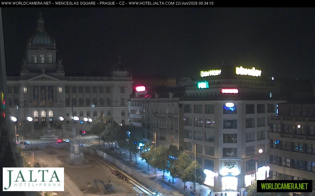 Archiv Foto Webcam Der Wenzelsplatz in der Neustadt Prags