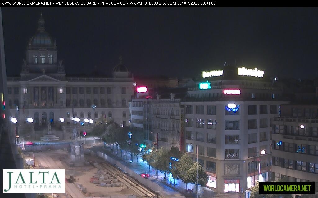 Archiv Foto Webcam Der Wenzelsplatz in der Neustadt Prags