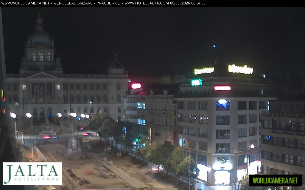 Archiv Foto Webcam Der Wenzelsplatz in der Neustadt Prags