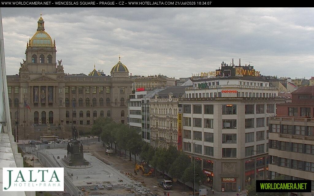 Archiv Foto Webcam Der Wenzelsplatz in der Neustadt Prags