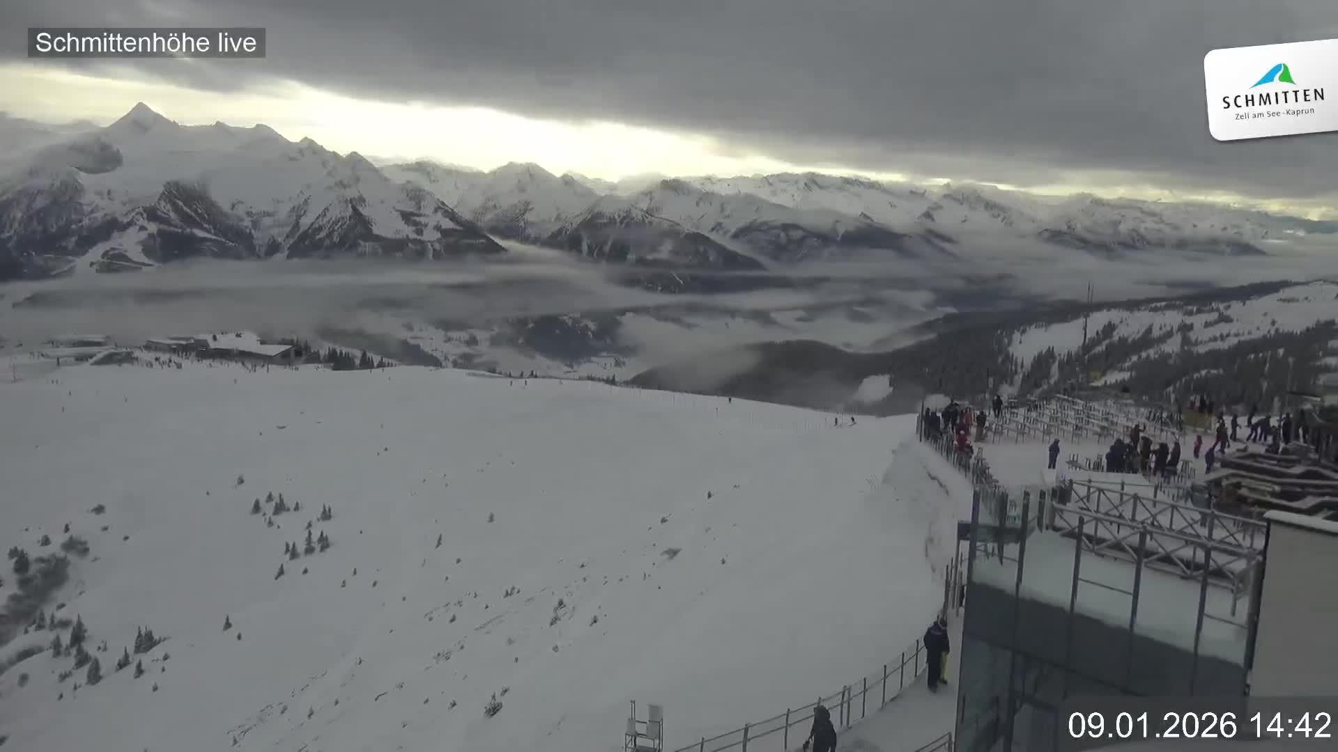 Archiv Foto Webcam Blick vom Gipfel der Schmittenhöhe