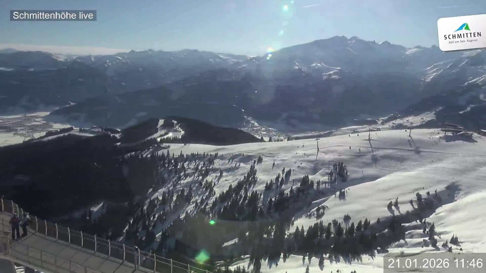 Archiv Foto Webcam Blick vom Gipfel der Schmittenhöhe