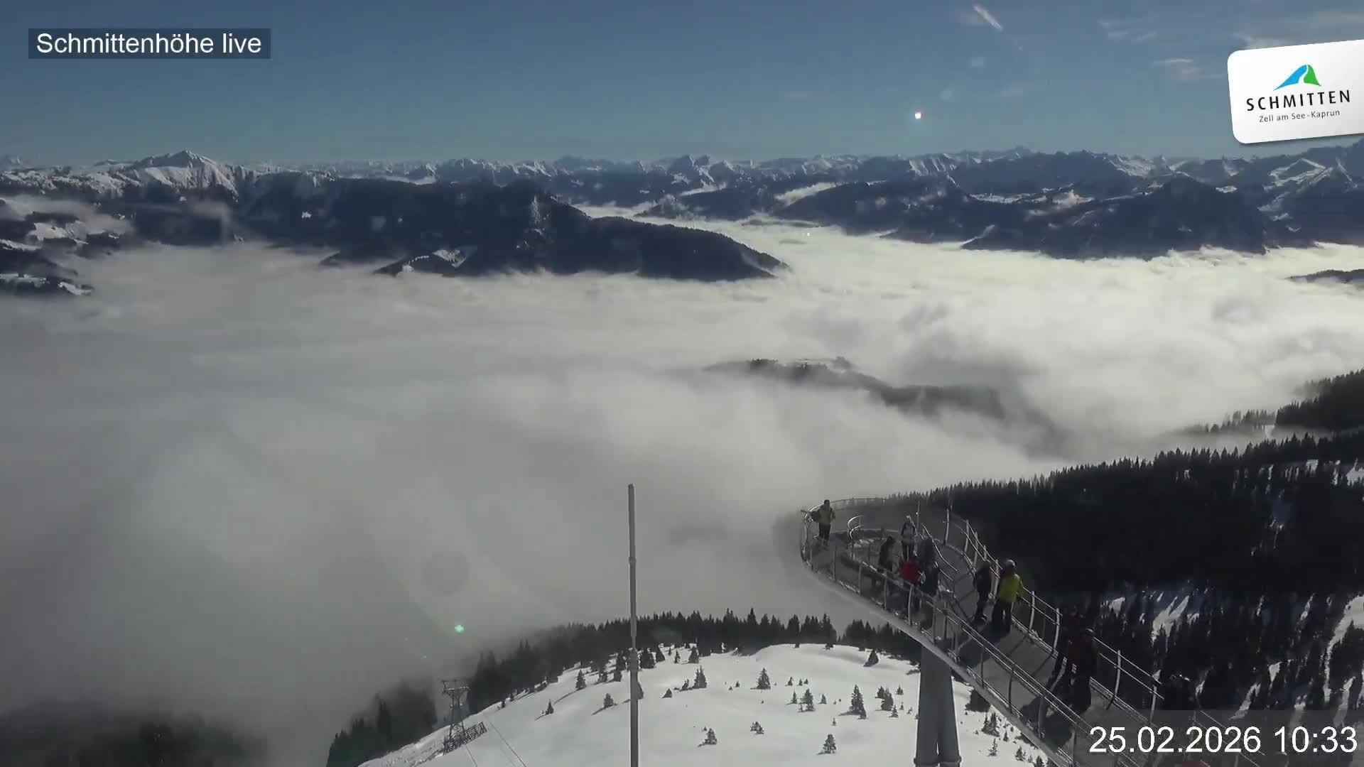 Archiv Foto Webcam Blick vom Gipfel der Schmittenhöhe