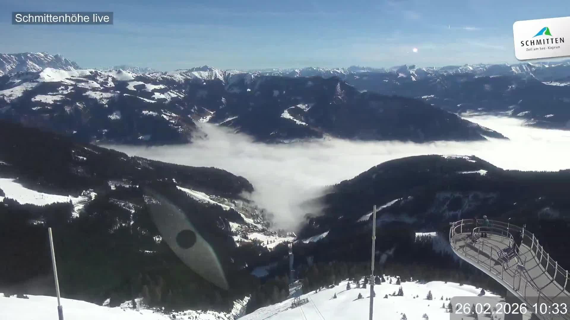 Archiv Foto Webcam Blick vom Gipfel der Schmittenhöhe