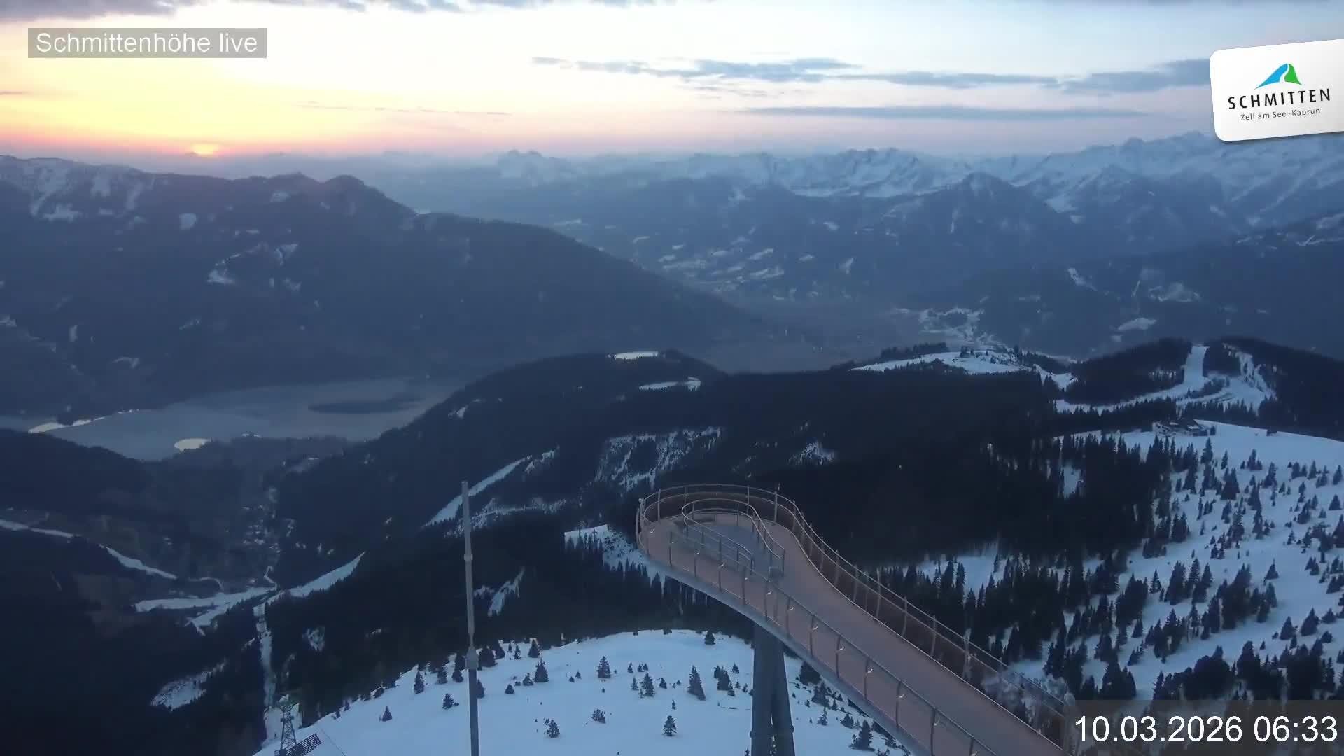 Archiv Foto Webcam Blick vom Gipfel der Schmittenhöhe