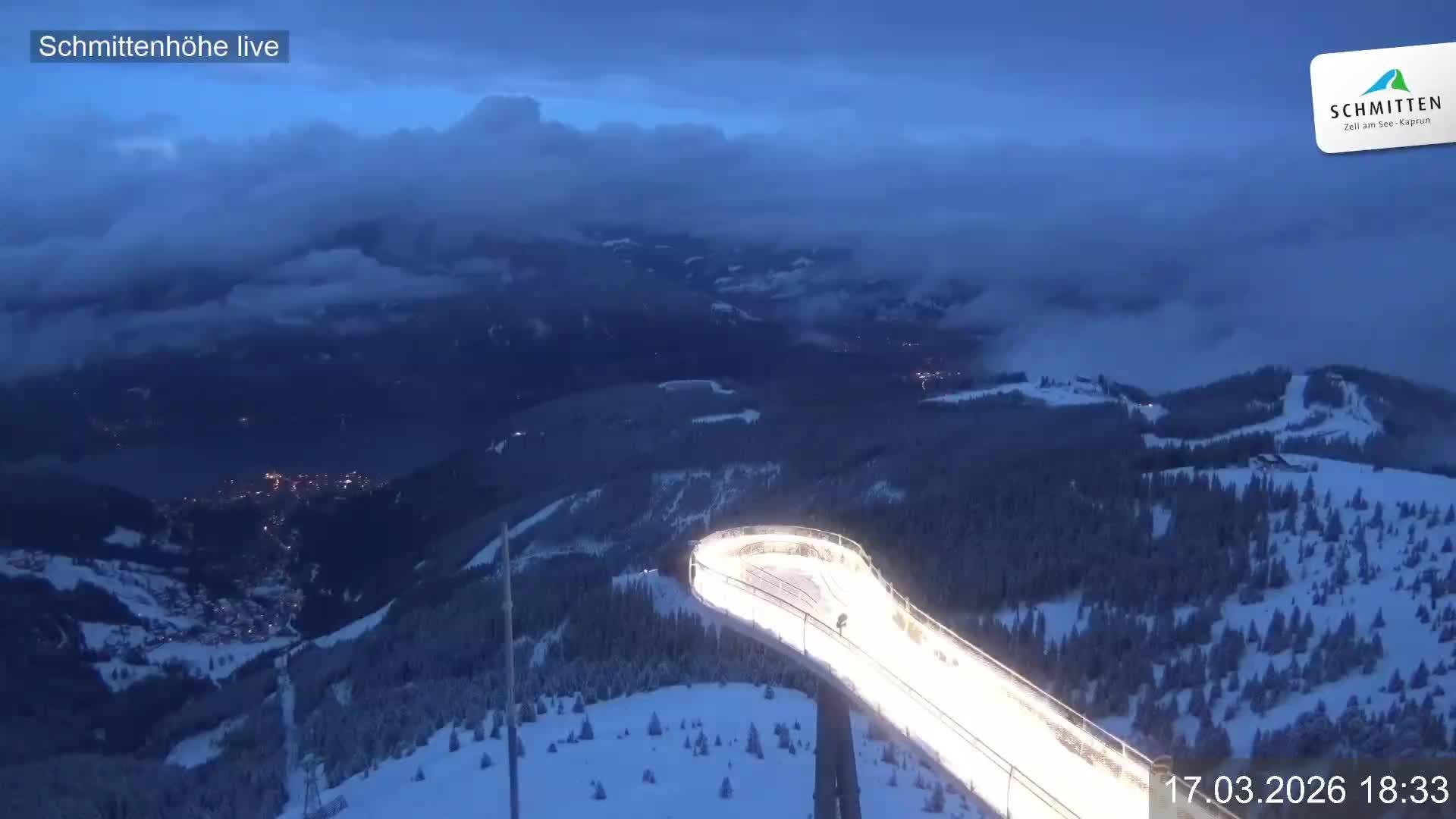 Archiv Foto Webcam Blick vom Gipfel der Schmittenhöhe