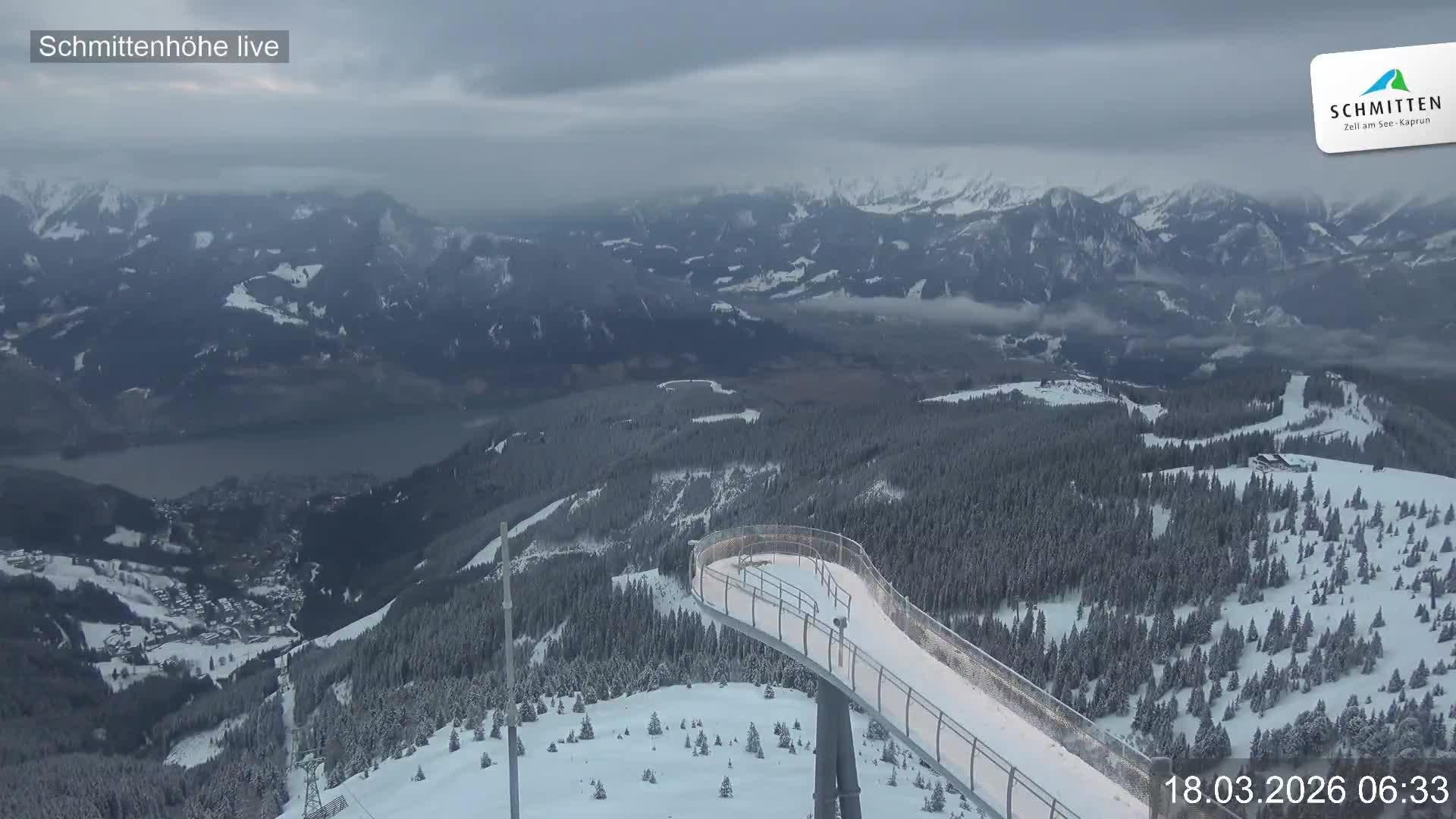 Archiv Foto Webcam Blick vom Gipfel der Schmittenhöhe