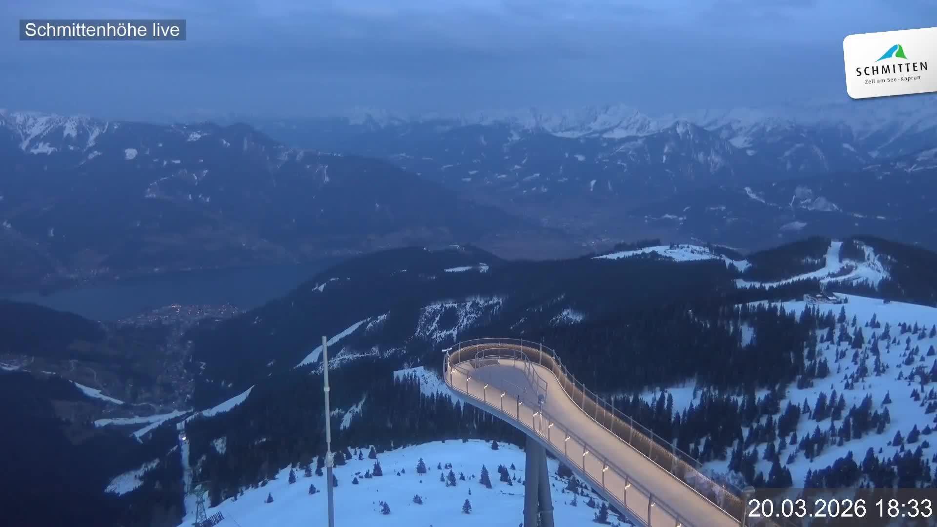 Archiv Foto Webcam Blick vom Gipfel der Schmittenhöhe
