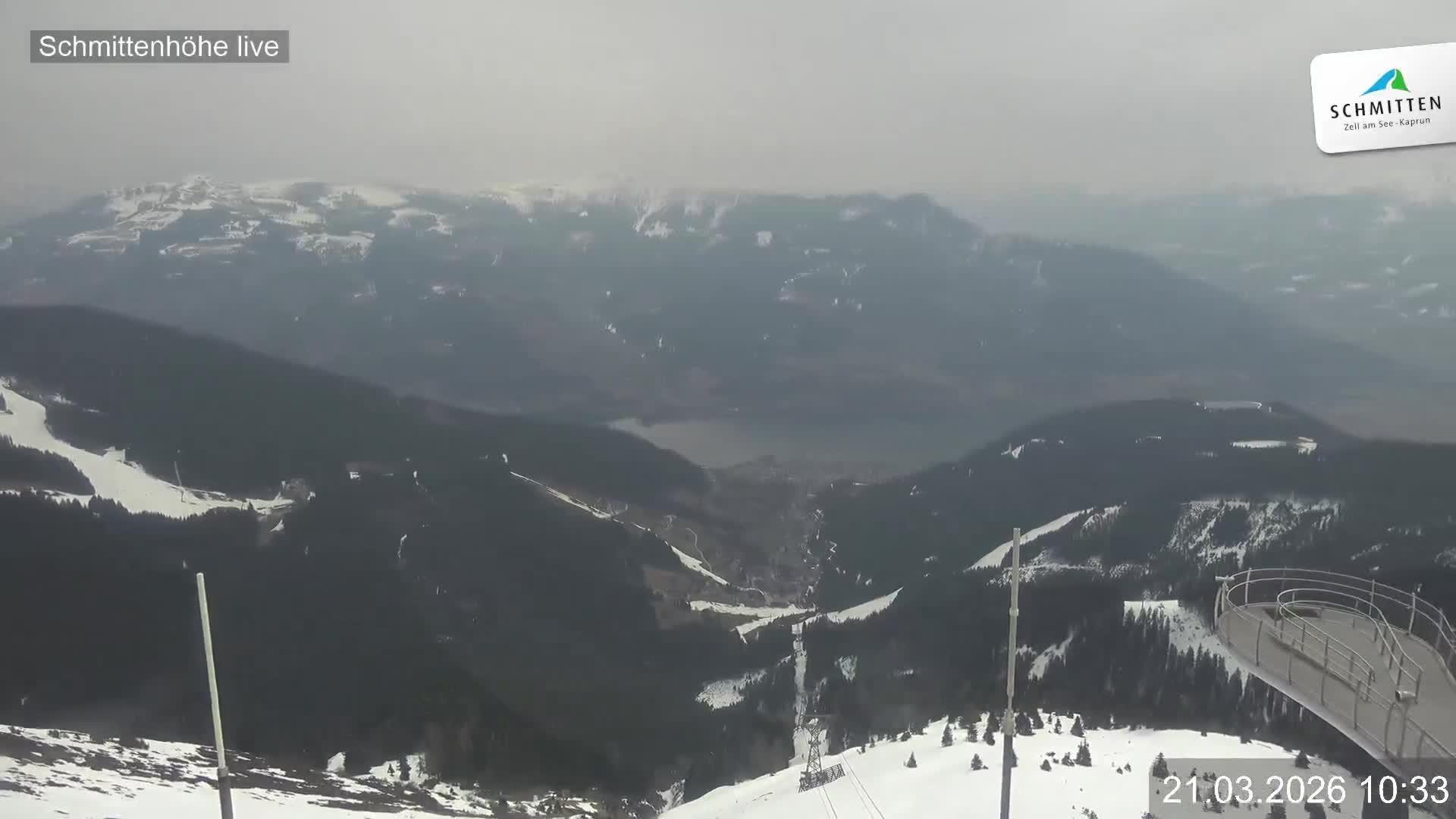 Archiv Foto Webcam Blick vom Gipfel der Schmittenhöhe