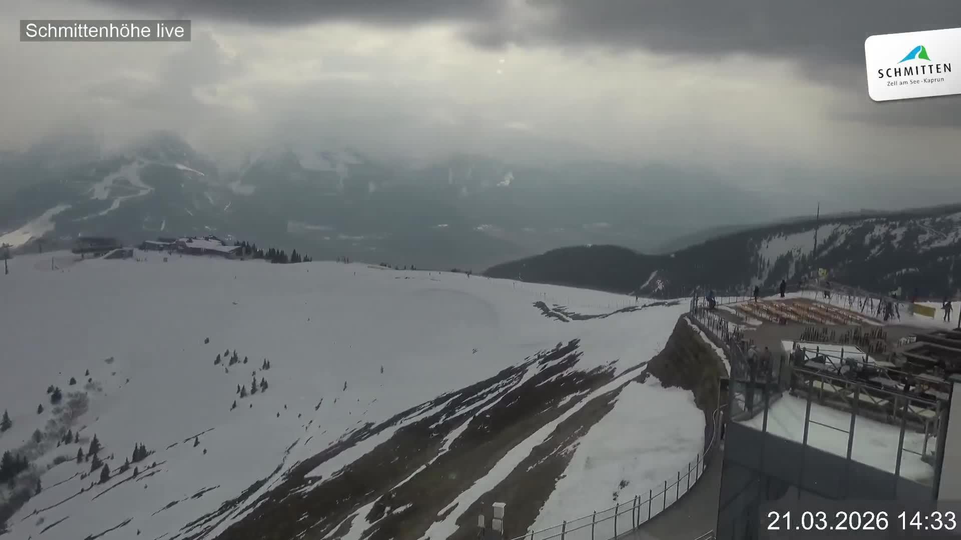 Archiv Foto Webcam Blick vom Gipfel der Schmittenhöhe