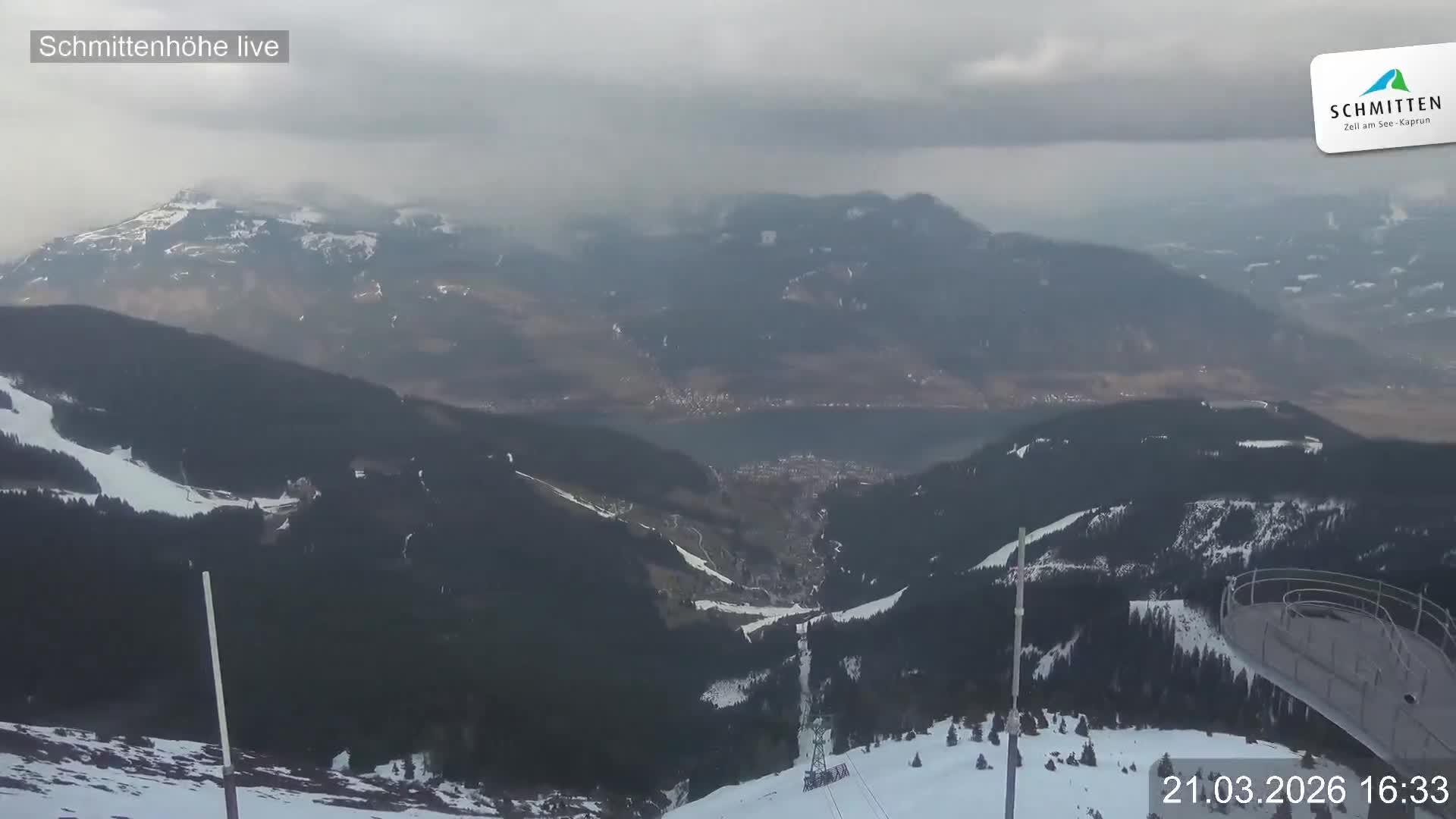 Archiv Foto Webcam Blick vom Gipfel der Schmittenhöhe