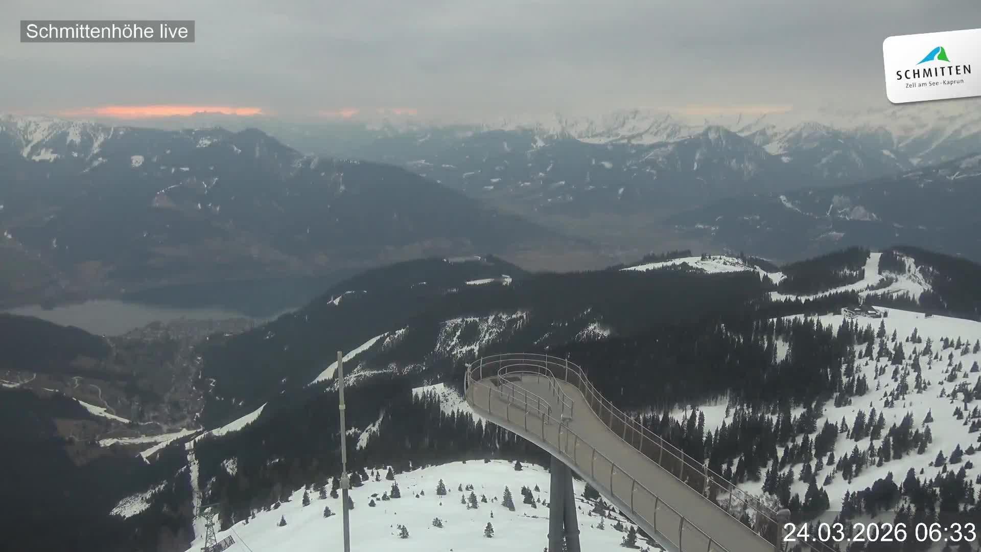 Archiv Foto Webcam Blick vom Gipfel der Schmittenhöhe