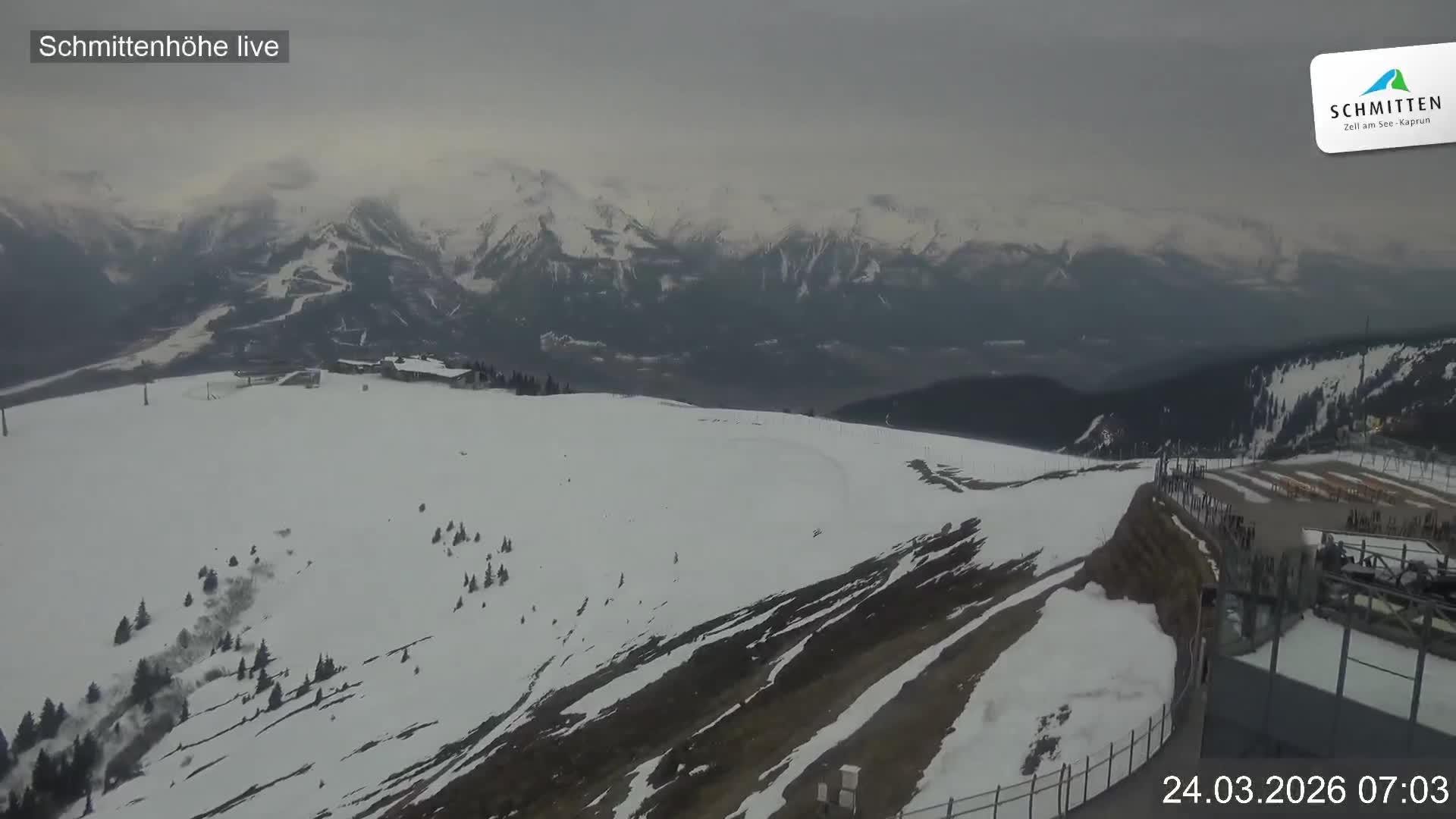 Archiv Foto Webcam Blick vom Gipfel der Schmittenhöhe