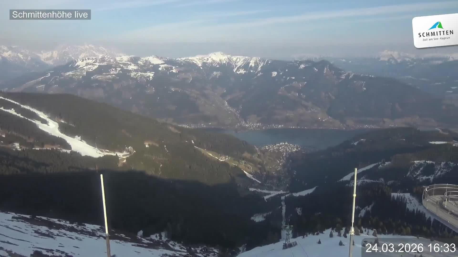 Archiv Foto Webcam Blick vom Gipfel der Schmittenhöhe