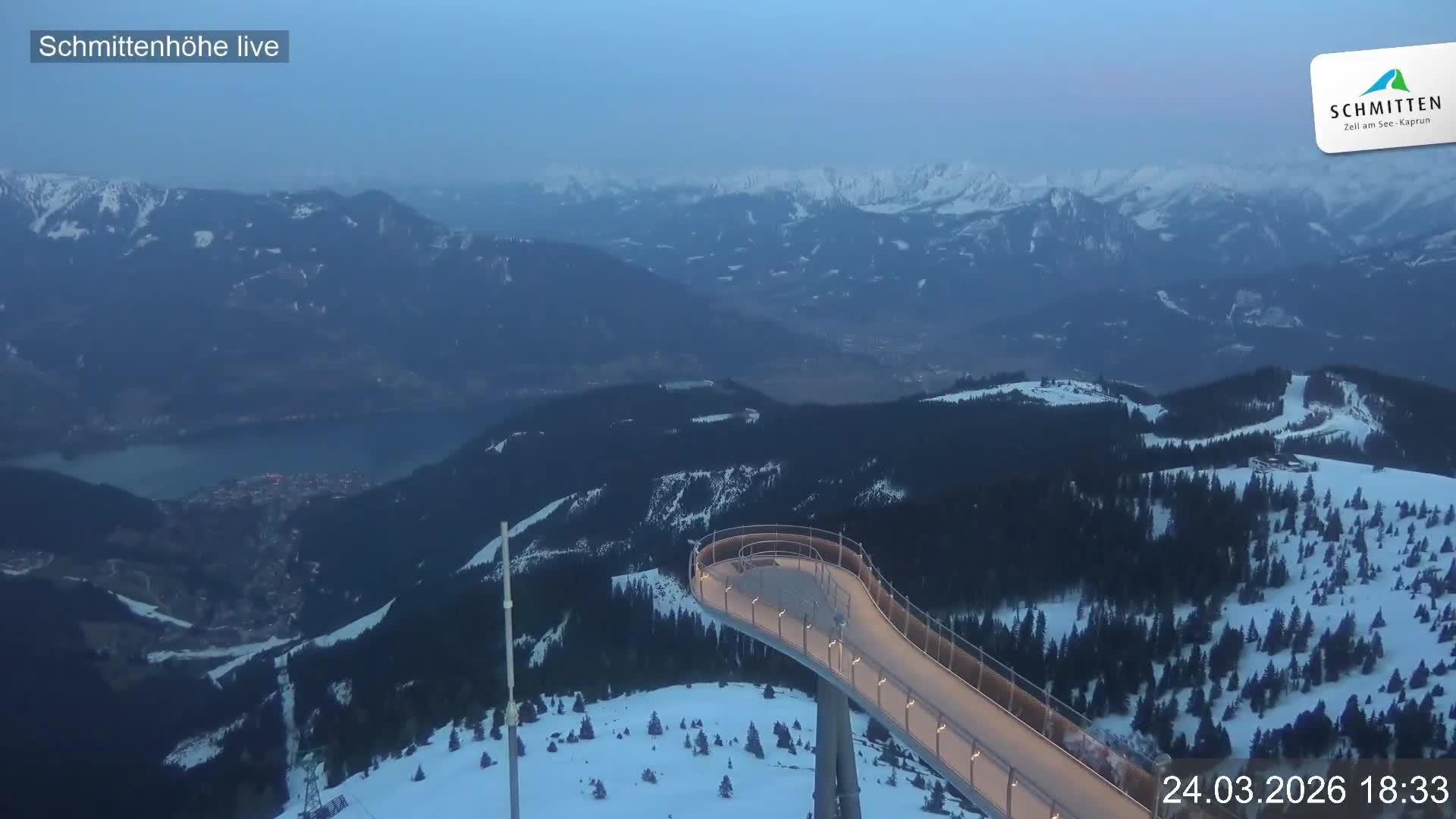 Archiv Foto Webcam Blick vom Gipfel der Schmittenhöhe