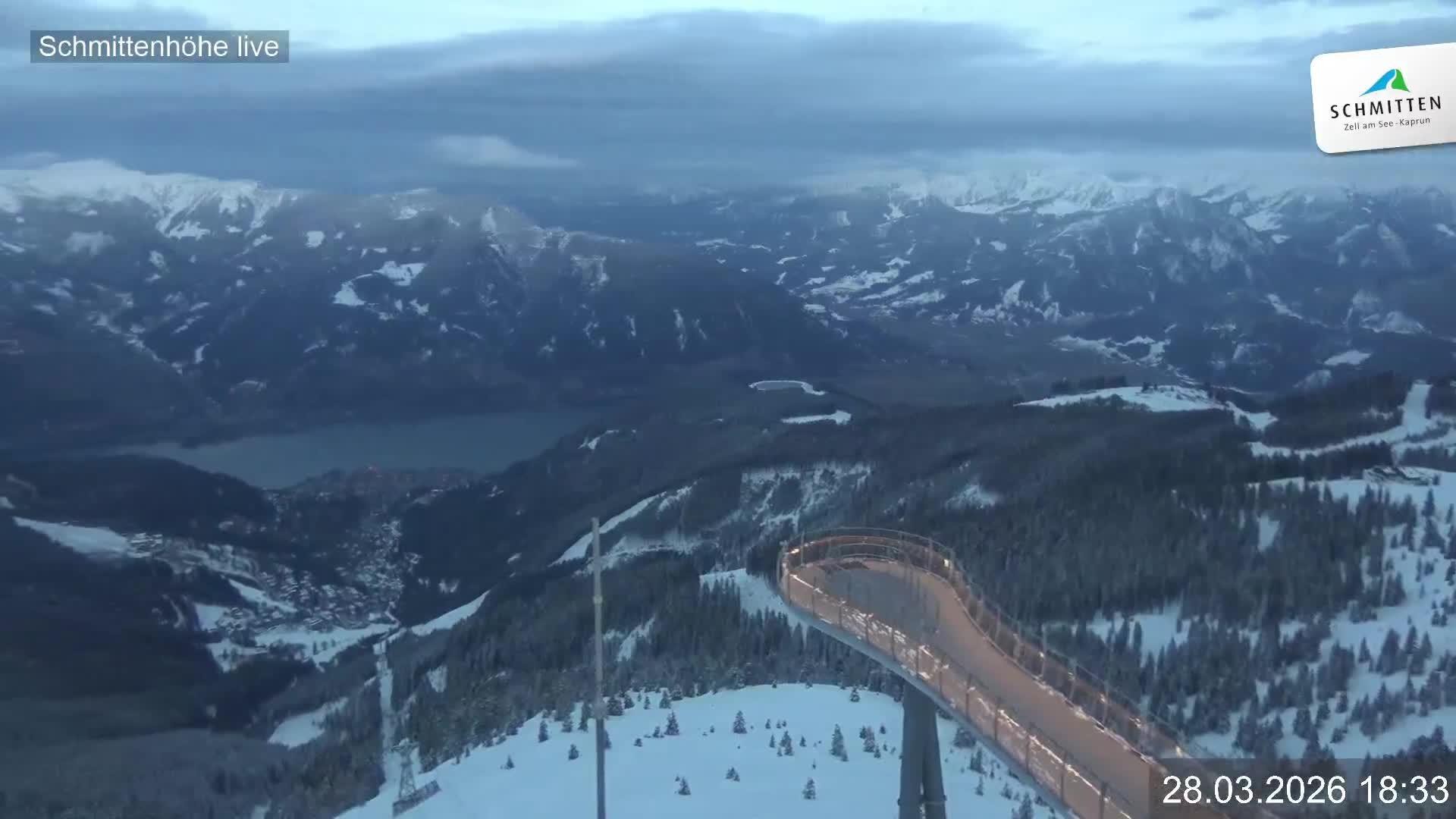 Archiv Foto Webcam Blick vom Gipfel der Schmittenhöhe