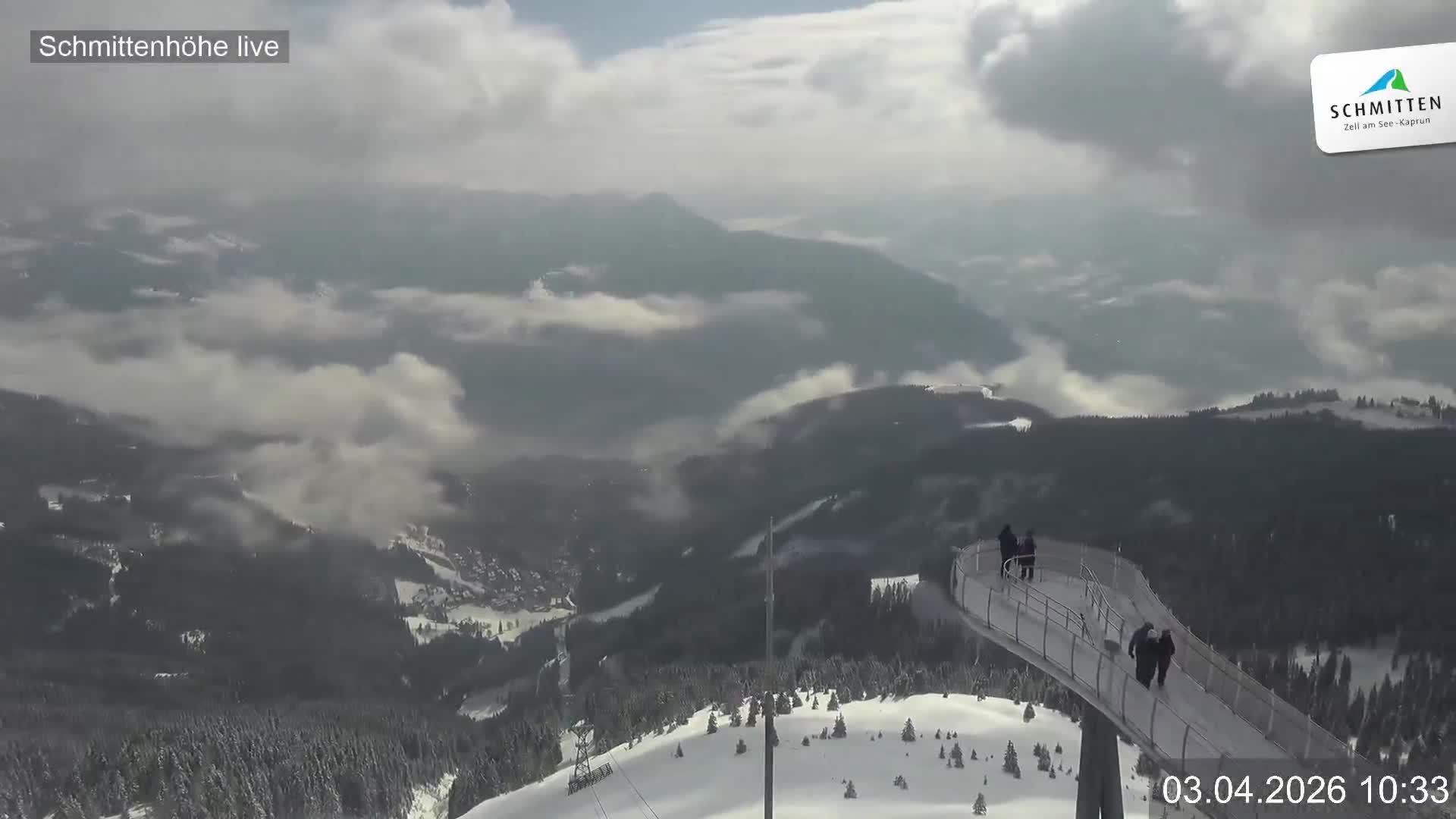 Archiv Foto Webcam Blick vom Gipfel der Schmittenhöhe