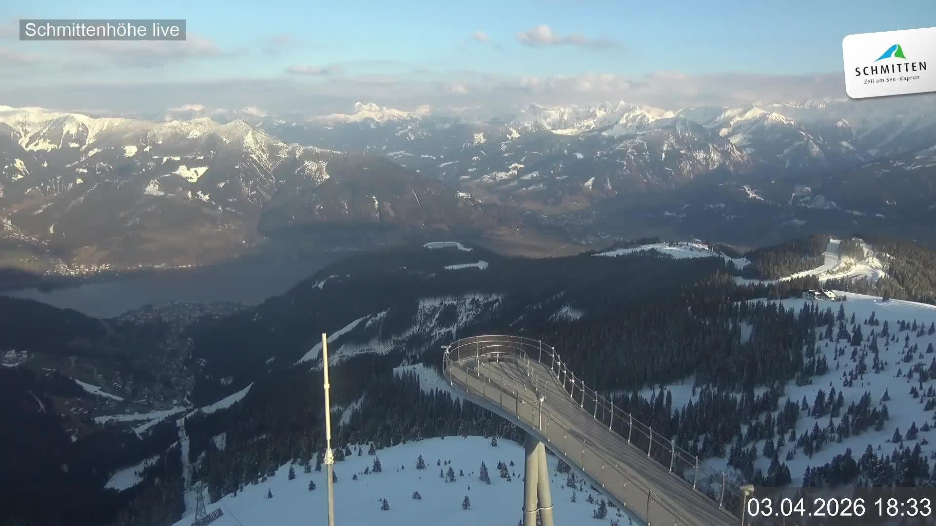 Archiv Foto Webcam Blick vom Gipfel der Schmittenhöhe