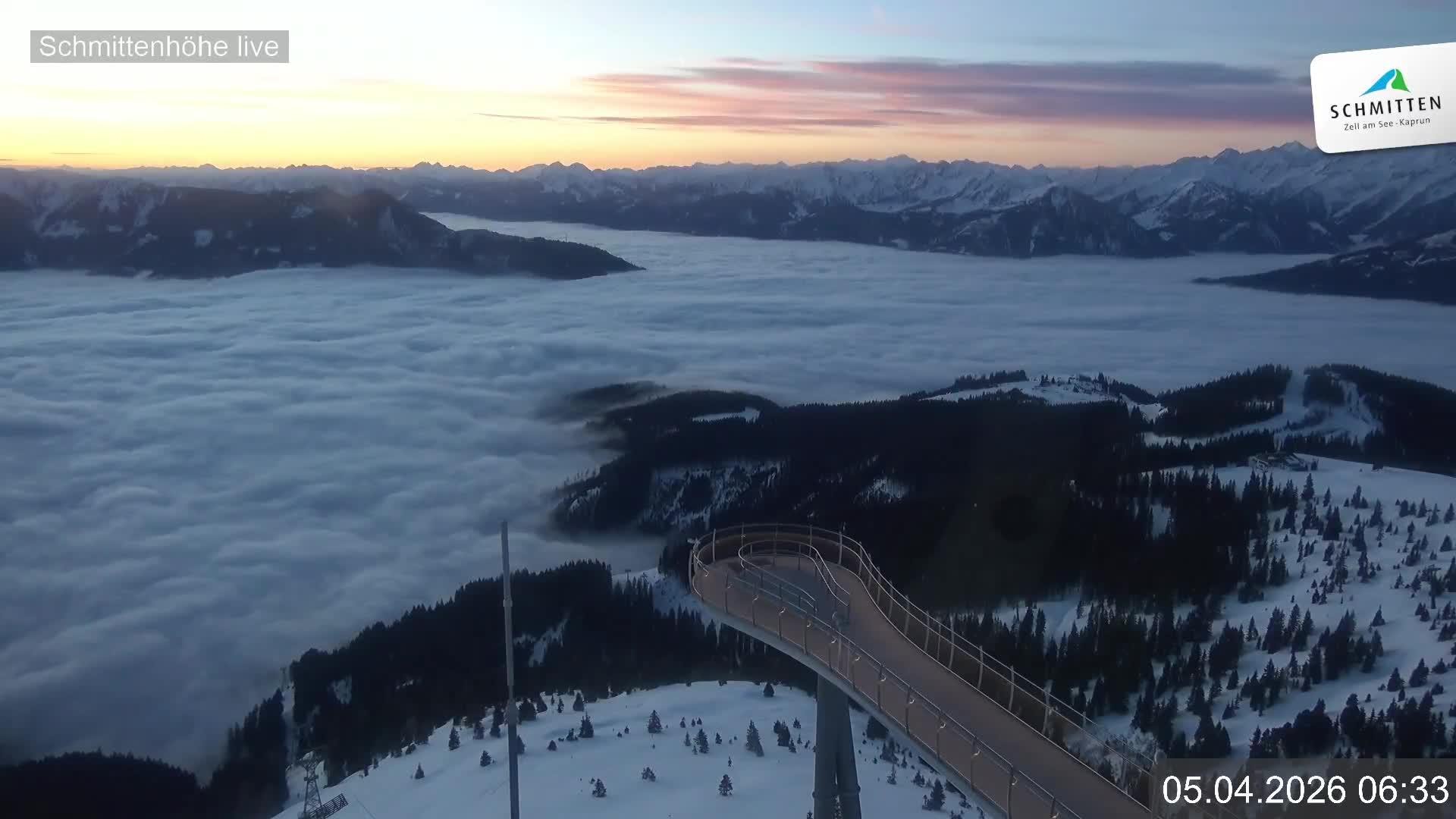 Archiv Foto Webcam Blick vom Gipfel der Schmittenhöhe