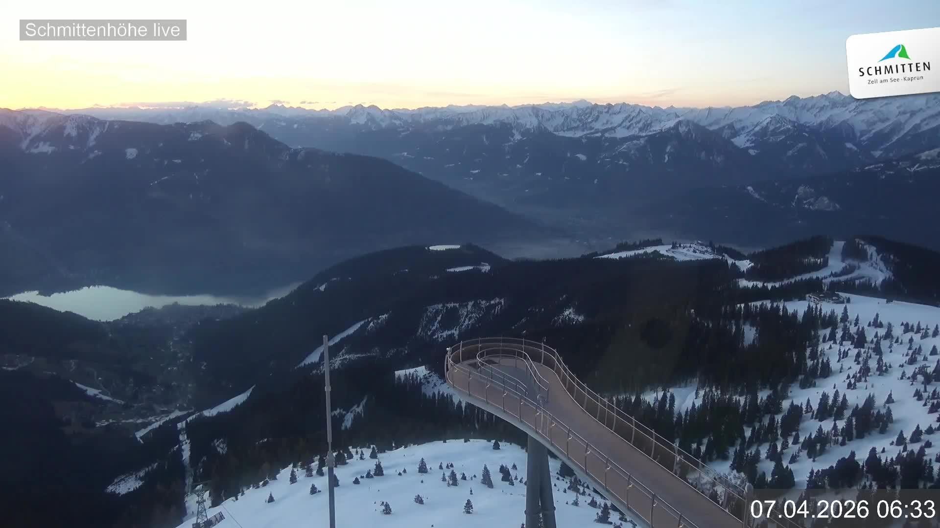 Archiv Foto Webcam Blick vom Gipfel der Schmittenhöhe