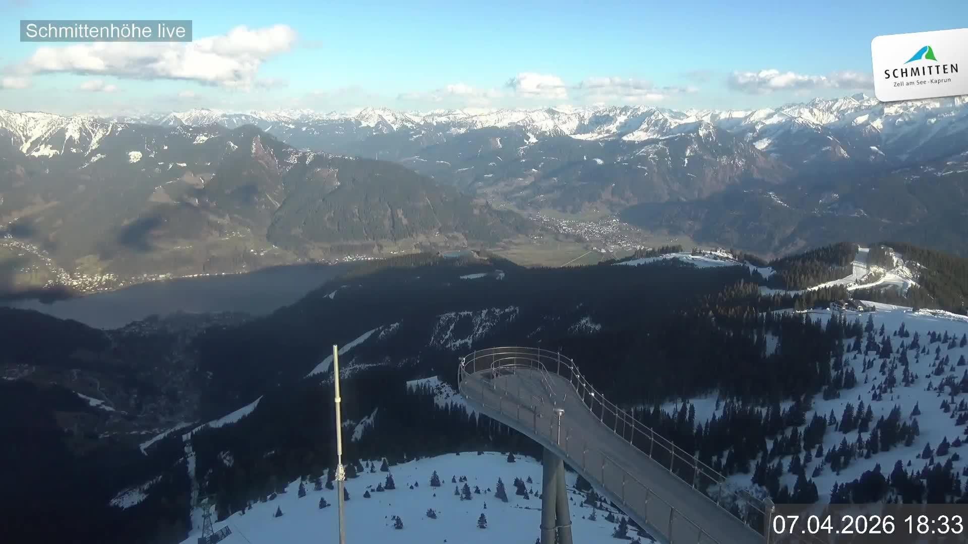 Archiv Foto Webcam Blick vom Gipfel der Schmittenhöhe