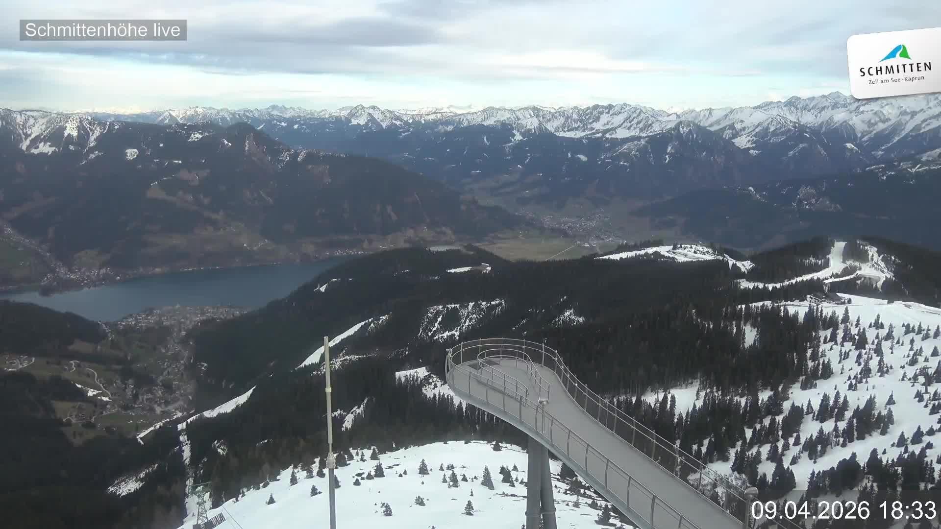 Archiv Foto Webcam Blick vom Gipfel der Schmittenhöhe