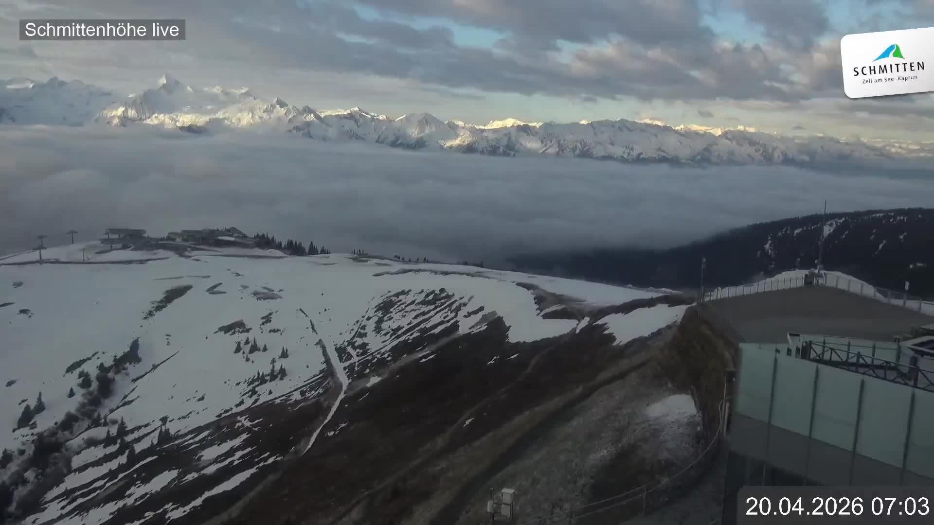 Archiv Foto Webcam Blick vom Gipfel der Schmittenhöhe