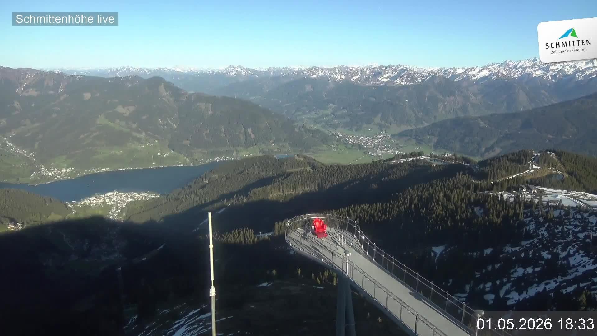 Archiv Foto Webcam Blick vom Gipfel der Schmittenhöhe