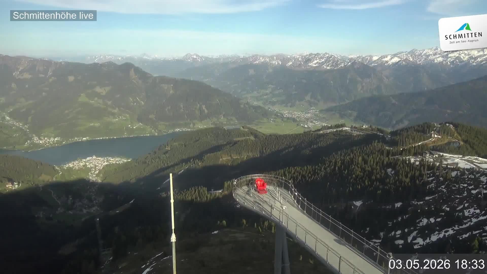 Archiv Foto Webcam Blick vom Gipfel der Schmittenhöhe