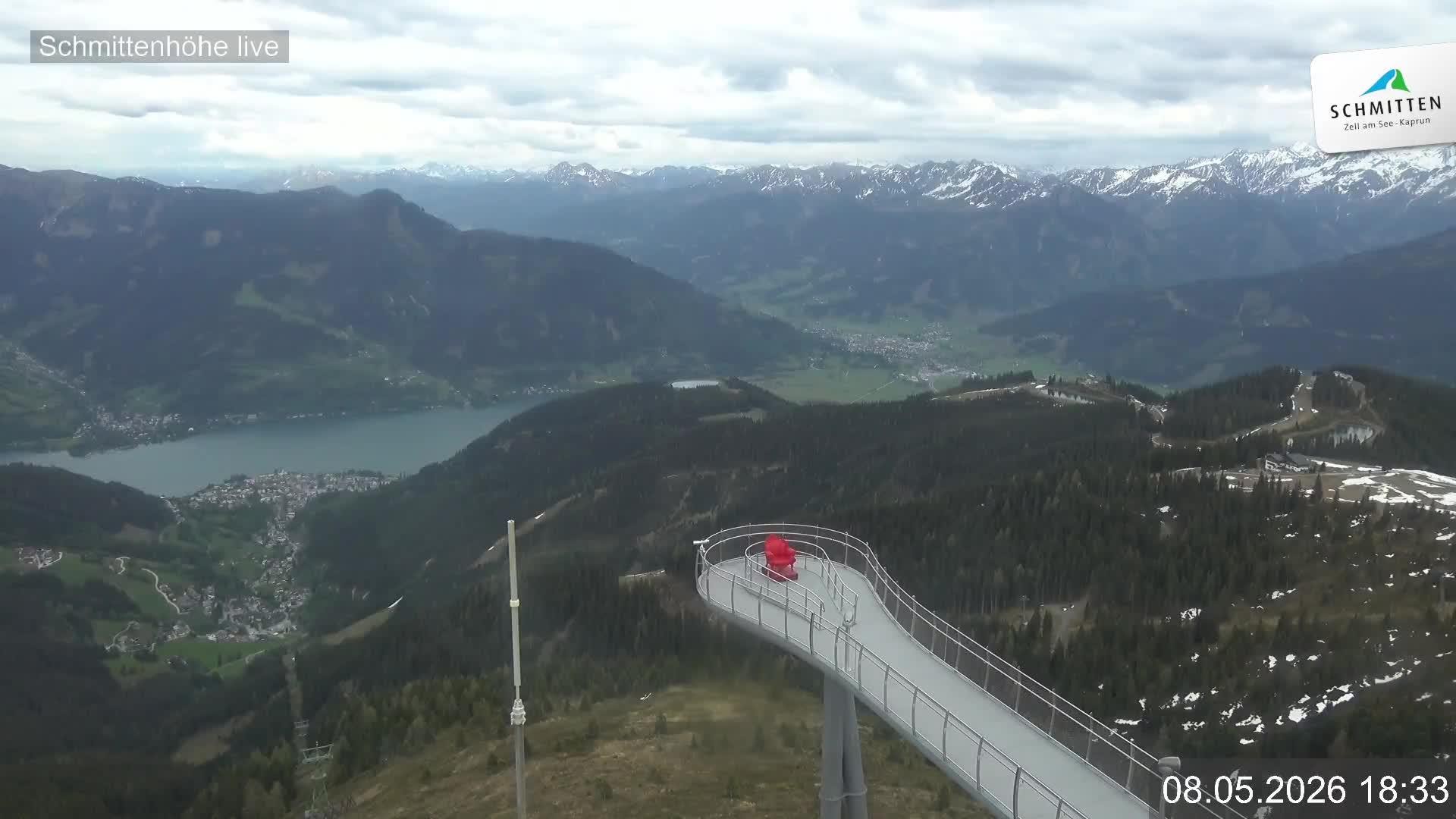 Archiv Foto Webcam Blick vom Gipfel der Schmittenhöhe