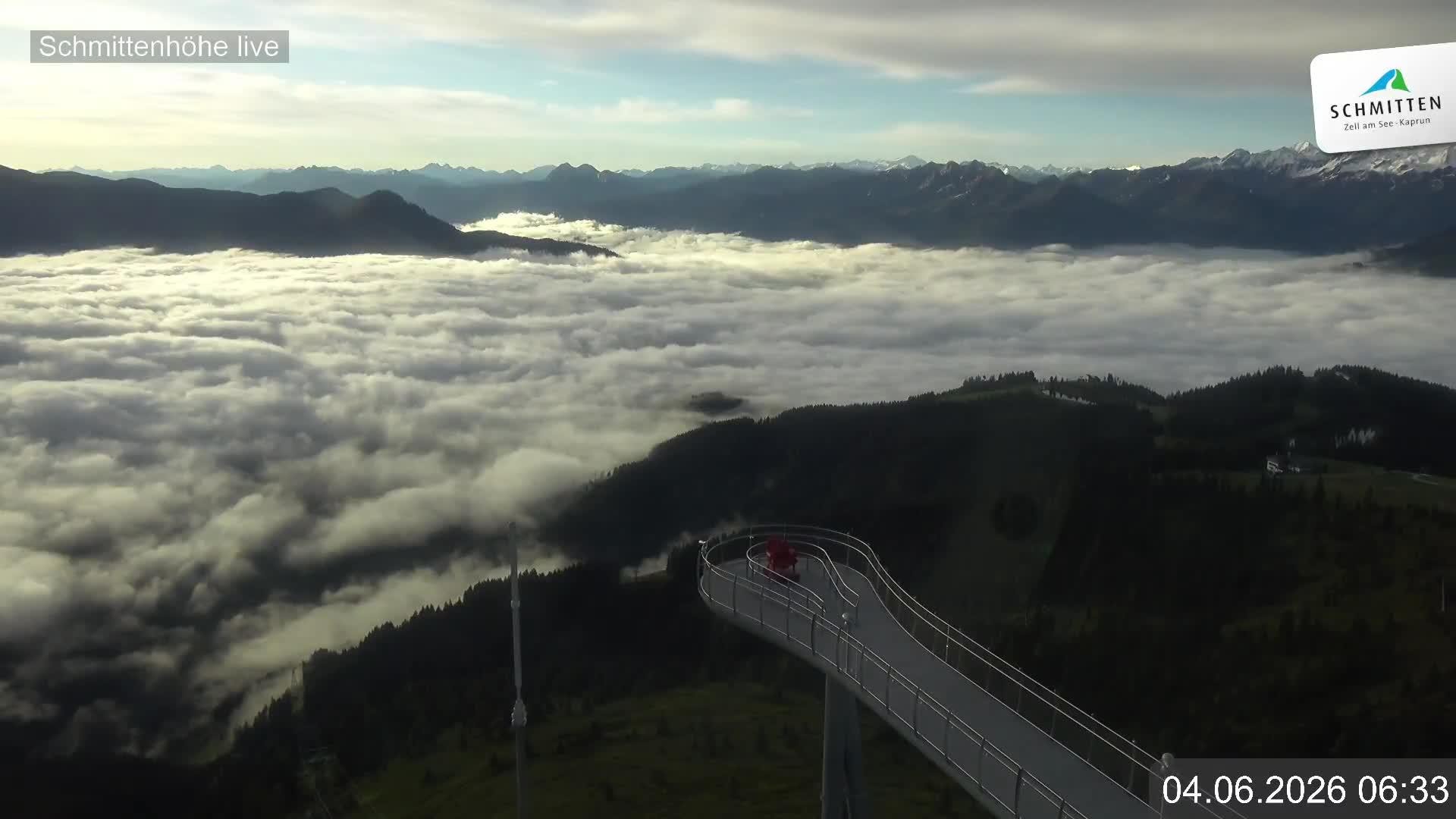 Archiv Foto Webcam Blick vom Gipfel der Schmittenhöhe